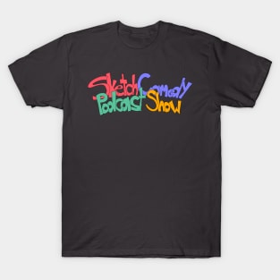 Sketch Comedy Podcast Show Curved Logo T-Shirt